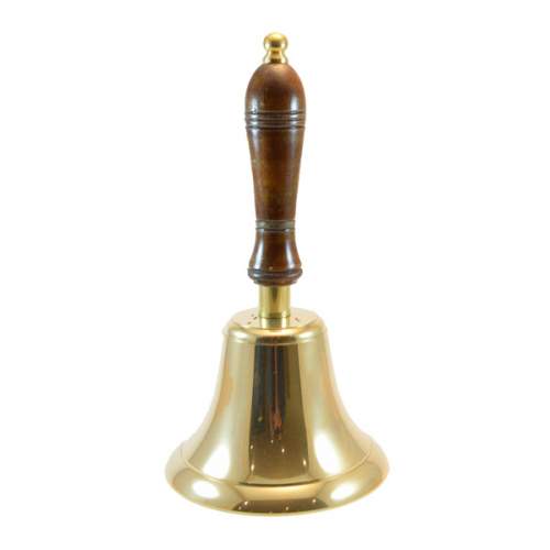 School Bell, with Wooden Handle, Brass at Kent Saddlery from $115.00